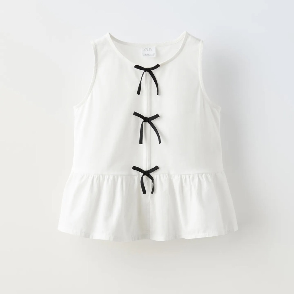 Zara girls ruffled bow top size 13-14 years